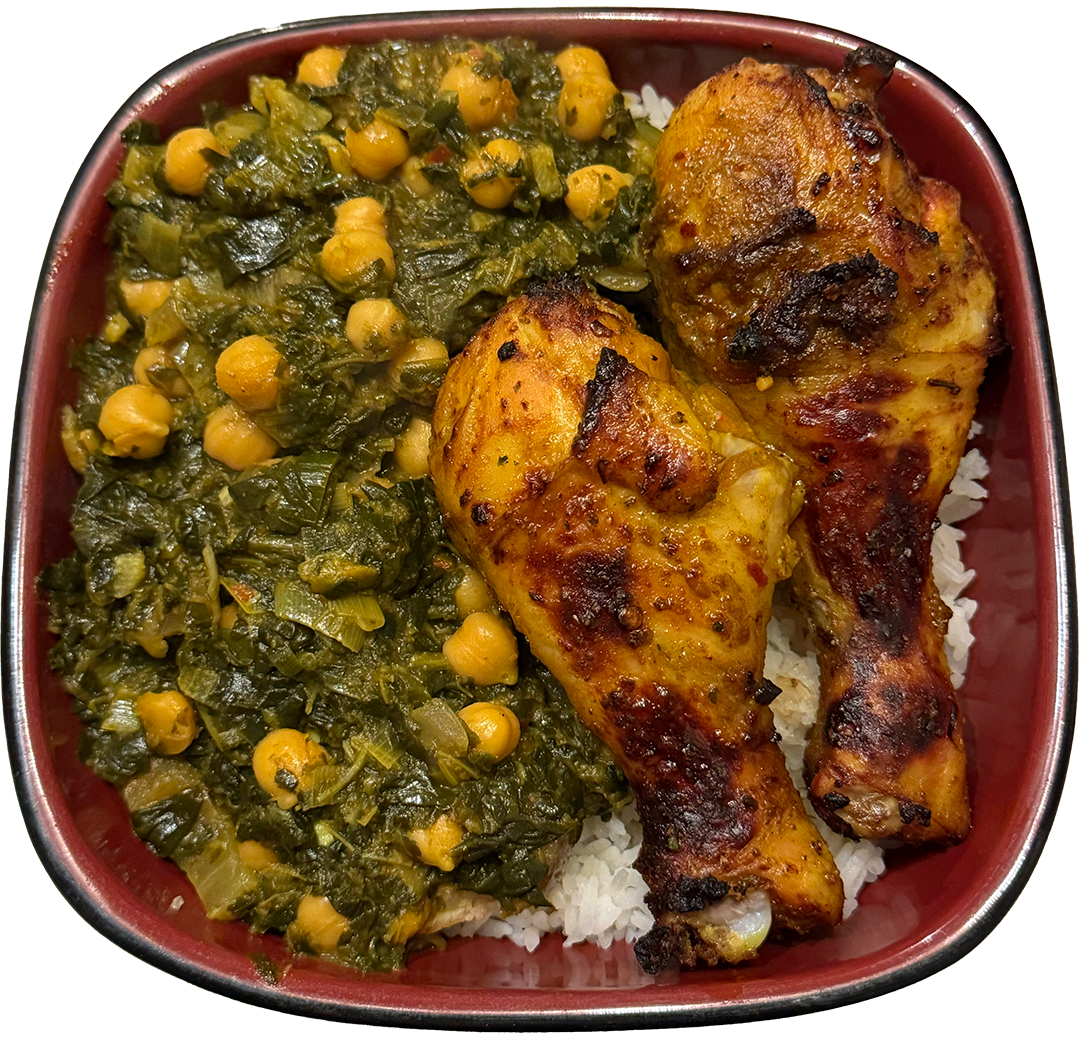 Crispy Spicy Chicken w/ Rice & Chickpeas